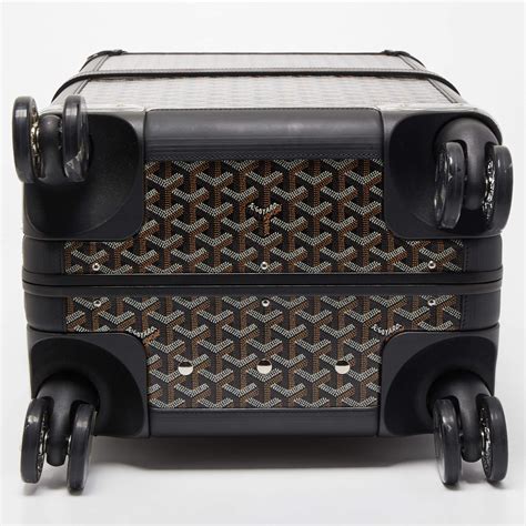 goyard black goyardine coated canvas and leather bourget pm trolley|bourget pm trolley cases.